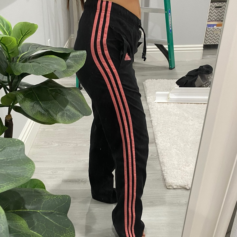 Adidas Pink and Black Track Pants
